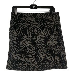 Ripskirt Hawaii Women’s Medium Black & Gray Abstract Floral Comfy Mini Skirt